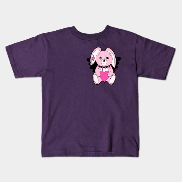 Emo Cuties: Kawaii Bunny and Teddy Bear with 90s Glamour Aesthetic Kids T-Shirt by Linna-Rose